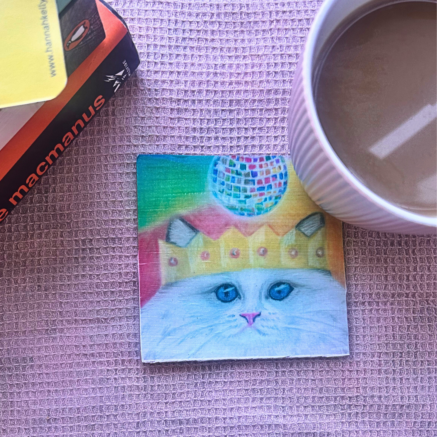 Disco Cat – Illustrated Coaster
