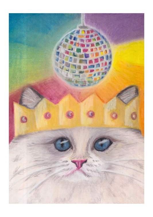 Disco Cat Print (A5)