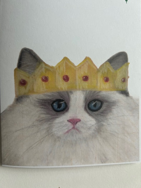 Ragdoll cat Christmas card, detail