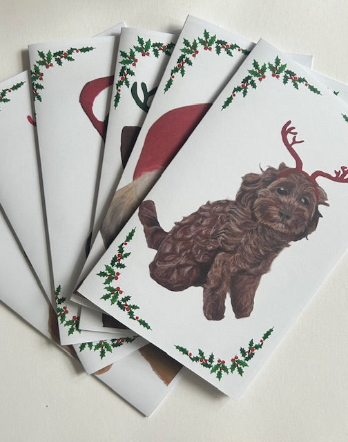 Assorted pack of dog Christmas cards