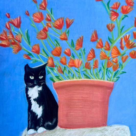 Rosie & The Flower Pot Art Print