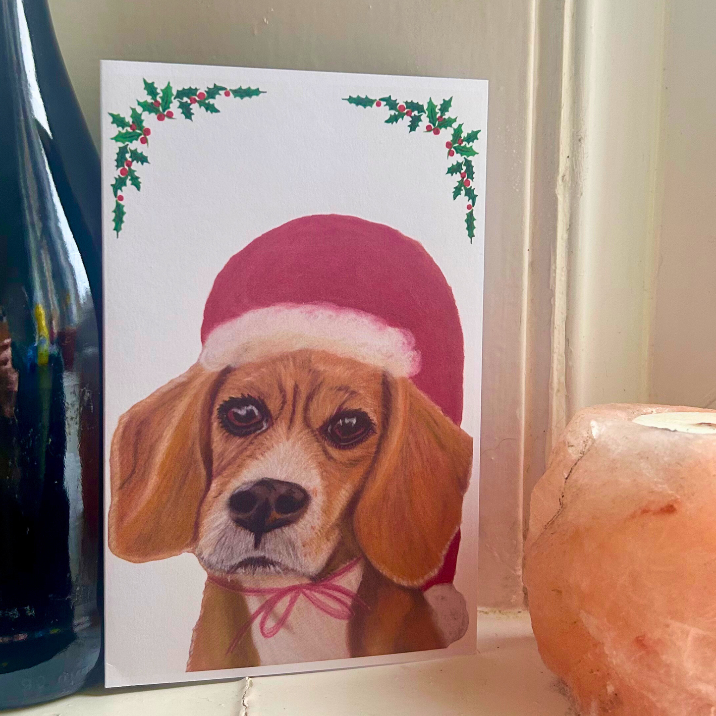 Hand Drawn Beagle Christmas Card
